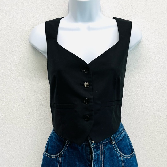 7 For All Mankind Womens Black Vest - Picture 1 of 6